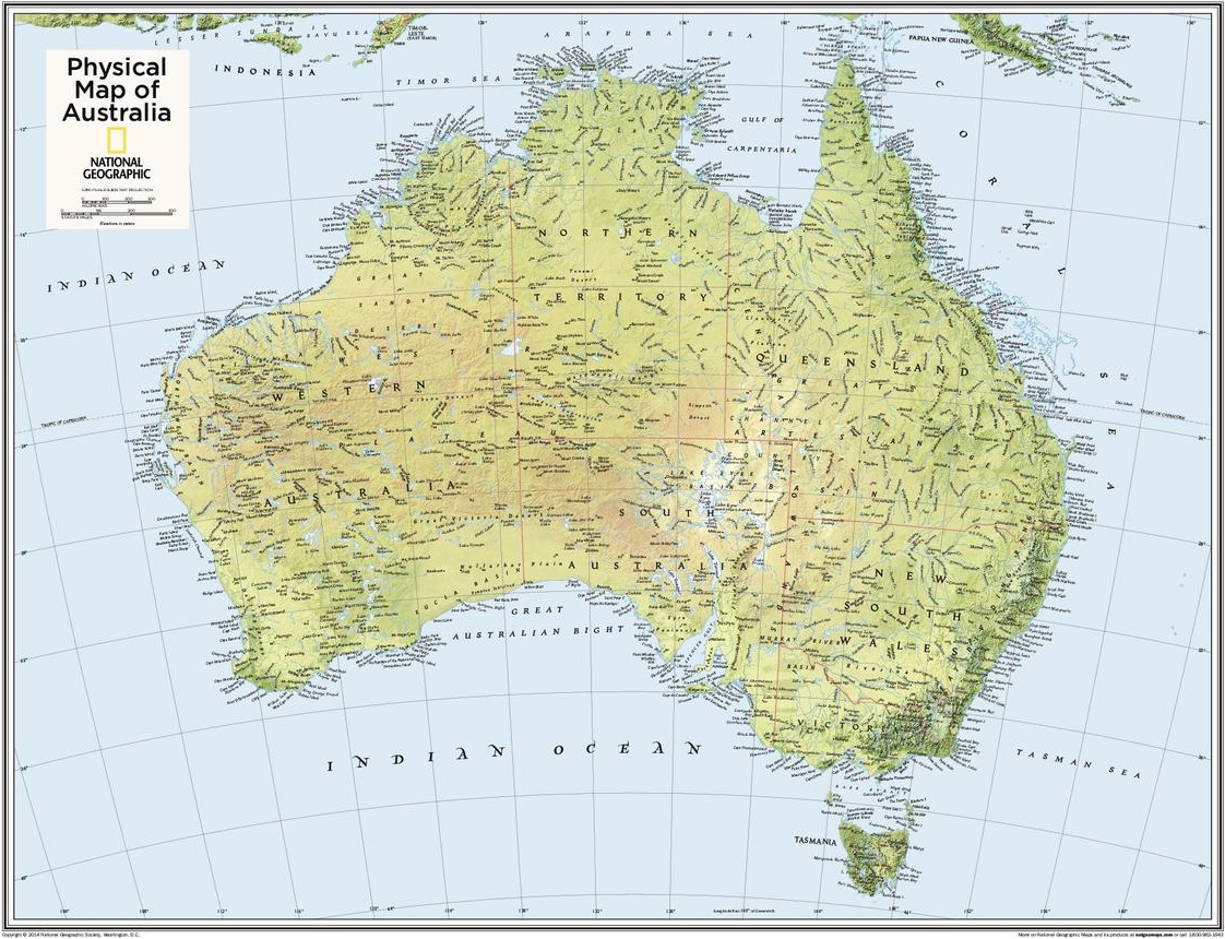 Карта австралии на английском языке