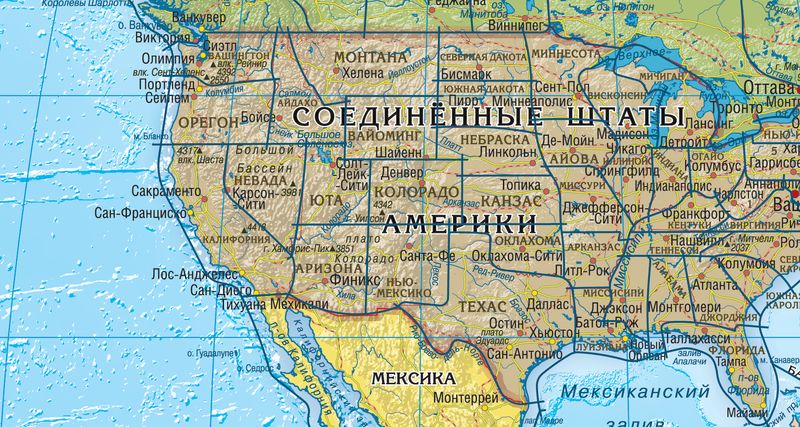 Карта америки. Карта Северной Америки географическая со Штатами. Физическая карта США. США на карте Америки. Север США на карте.