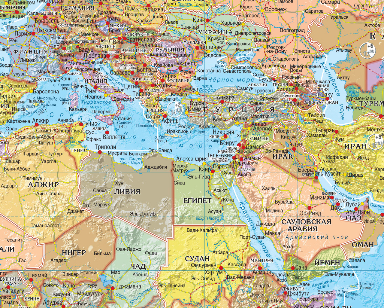 Складная карта мира (политическая и спутниковая)