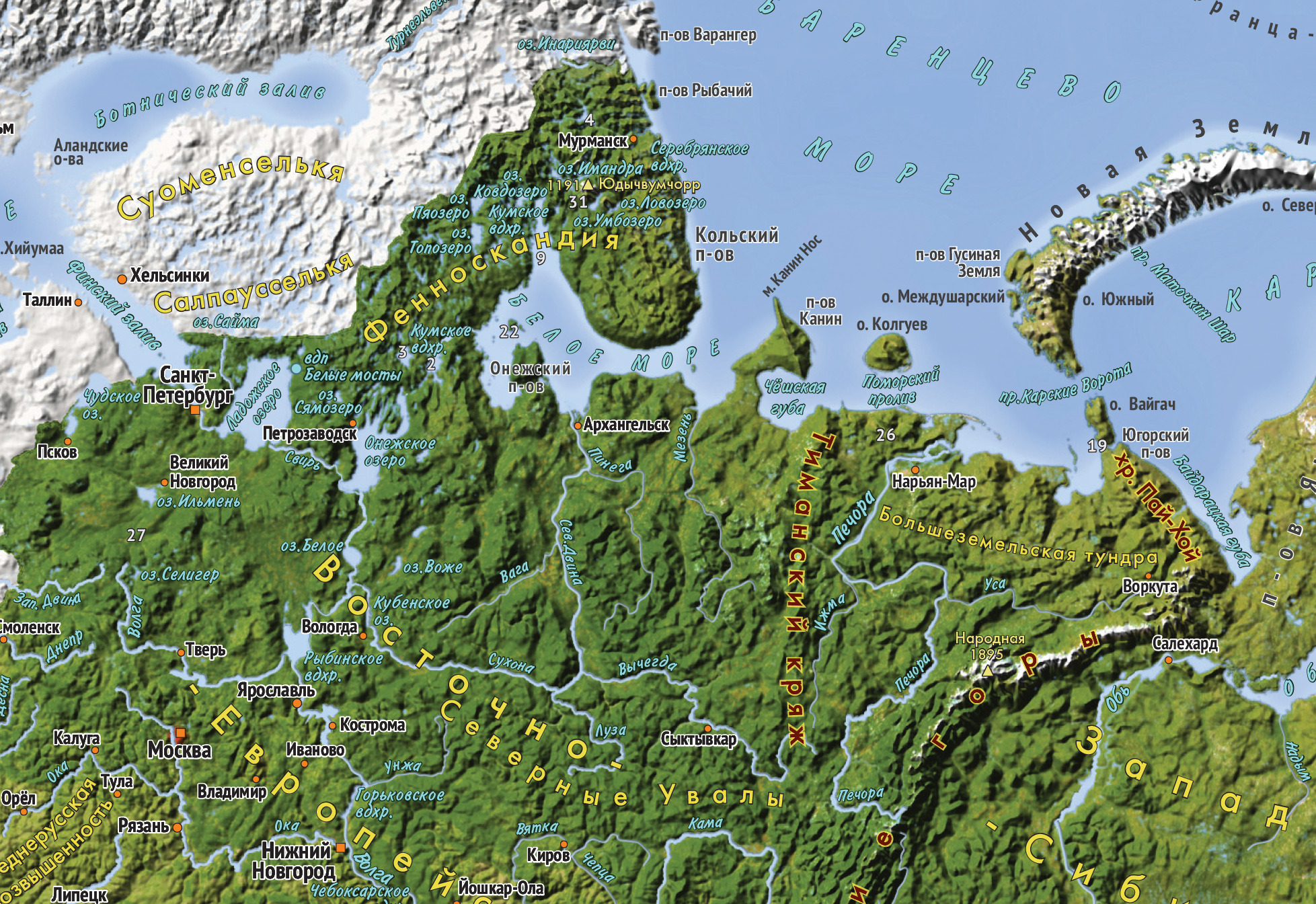 Варангер-Фьорд залив на карте мира