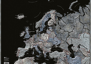 Настенная карта Европы в металлическом стиле